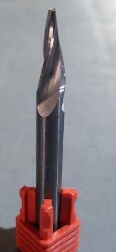 DESCRIPTION: (6) SOLID CARBIDE 9 DEG TAPER STUB END MILL BRAND/MODEL: ITI 69-1090 RETAIL$: 45.71 SIZE: .062 TIP 1/4" SD QTY: 6