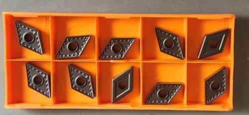 DESCRIPTION: (10) DNMM442EN CARBIDE TURNING INSERTS BRAND/MODEL: HERTEL DNMM442EN-HR HC125T RETAIL$: $18.58 PER INSERT QTY: 10