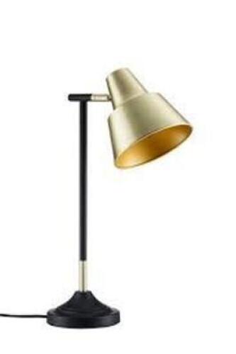 DESCRIPTION: (1) BRYANT TABLE LAMP BRAND/MODEL: BROMI #B4601 INFORMATION: BLACK AND BRASS RETAIL$: $92.99 EA QTY: 1