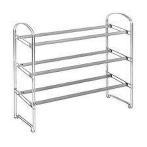 DESCRIPTION: (1) EXPANDABLE SHOE SHELF BRAND/MODEL: SEVILLE #WEB673 INFORMATION: STAINLESS STEEL RETAIL$: $27.74 EA SIZE: 3 TIER QTY: 1