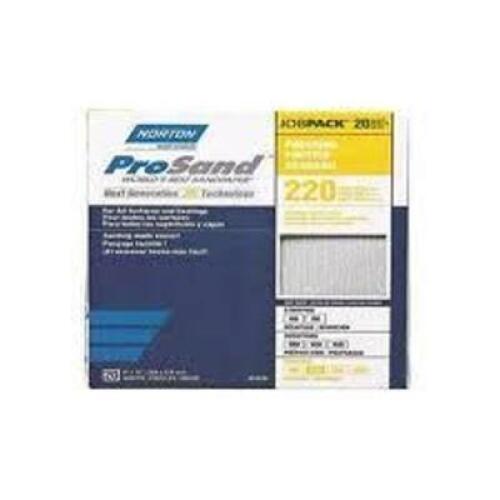 DESCRIPTION: (4) PACKS OF (20) SHEETS OF PROSAND SANDPAPER SHEETS BRAND/MODEL: NORTON INFORMATION: 220 COARSE, VERY FINE RETAIL$: $31.93 PER PACK OF 2