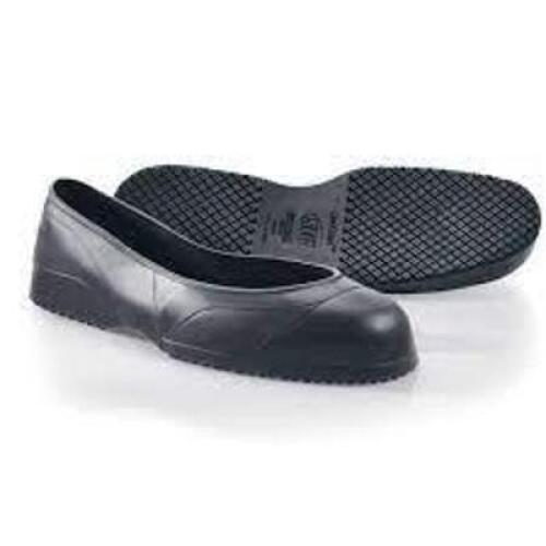 DESCRIPTION: (1) PAIR OF SLIP ON OVER SHOES FOR SLIP RESISTANT BRAND/MODEL: SHOES FOR CREWS #54M INFORMATION: BLACK RETAIL$: $23.48 EA SIZE: MEDIUM, U