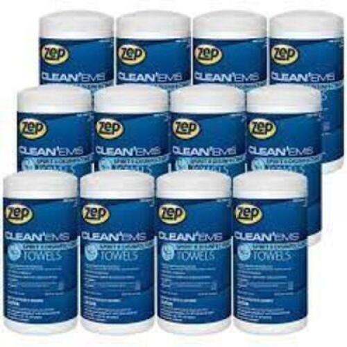 DESCRIPTION: (24) CLEAN EMS SPIRIT 2 DISINFECTANT TOWELS BRAND/MODEL: ZEP RETAIL$: $127.86 TOTAL SIZE: 40 PRE MEASURED TOWELETTES 1"X10" QTY: 24
