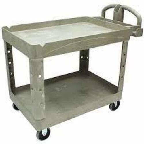 DESCRIPTION: (1) UTILITY CART BRAND/MODEL: RUBBERMAID #4ACA6 INFORMATION: GRAY RETAIL$: $297.27 EA SIZE: 36" X 16" QTY: 1