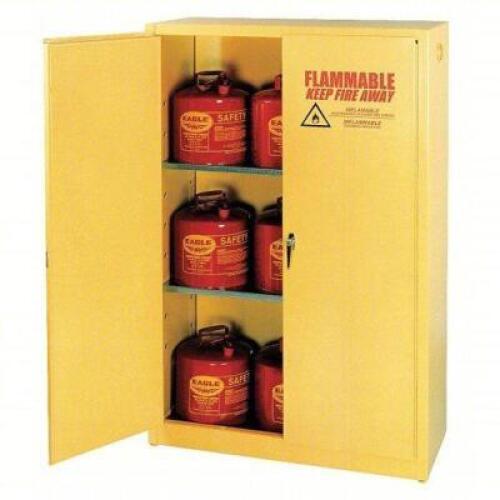 DESCRIPTION: (1) FLAMMABLE SAFETY CABINET BRAND/MODEL: EAGLE #3W209 INFORMATION: YELLOW RETAIL$: $1836.61 EA SIZE: 45 GAL QTY: 1