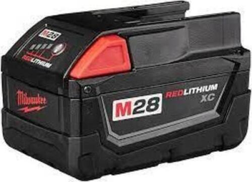 DESCRIPTION: (1) M28 RED LITHIUM BATTERY PACK BRAND/MODEL: MILWAUKEE #M28 INFORMATION: RED RETAIL$: $232.09 EA QTY: 1
