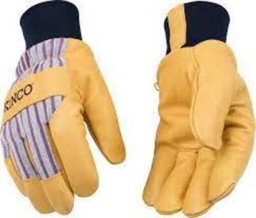 DESCRIPTION: (3) PAIRS OF LINED PREMIUM GRAIN PIGSKIN PALM WITH KNIT WRIST WORK GLOVES BRAND/MODEL: KINCO #1927KW INFORMATION: YELLOW RETAIL$: $33.47