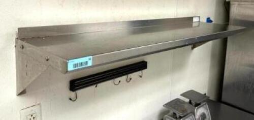DESCRIPTION: 4' STAINLESS STEEL WALL MOUNT SHELF SIZE: 48"X12" LOCATION: KITCHEN QTY: 1
