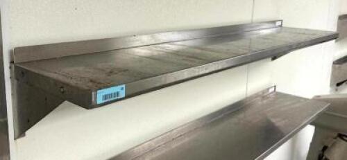 DESCRIPTION: 5' STAINLESS STEEL WALL MOUNT SHELF SIZE: 60"X12" LOCATION: KITCHEN QTY: 1