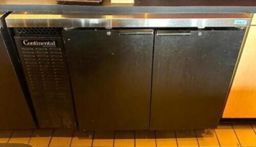DESCRIPTION: 50" SOLID DOOR REFRIGERATED BACK BAR COOLER BRAND/MODEL: CONTINENTAL BBC50S LOCATION: MAIN BAR QTY: 1