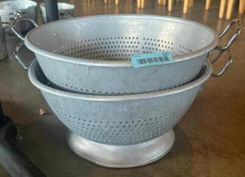 (2) - HEAVY DUTY ALUMINUM COLANDERS