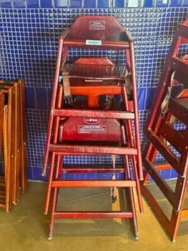 (3) - WOOD HIGH CHAIRS