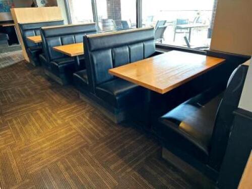 DESCRIPTION: (3) SECTIONS OF BOOTHES WITH TABLES INFORMATION: (2) ENDCAPS, (2) DOUBLES LOCATION: MAIN DINING QTY: 3