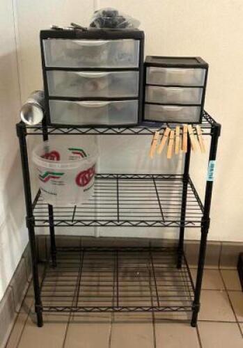 DESCRIPTION: SMALL SHELF WITH ORGANIZERS LOCATION: KITCHEN QTY: 1
