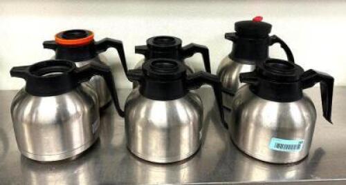 DESCRIPTION: (6) STAINLESS COFFEE URNS LOCATION: KITCHEN QTY: 6