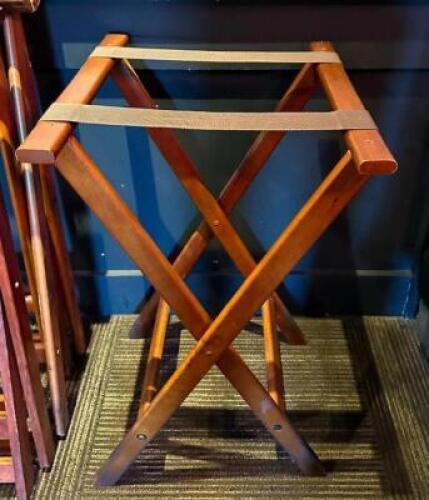 DESCRIPTION: (3) WOODEN TRAY STANDS LOCATION: MAIN DINING QTY: 3