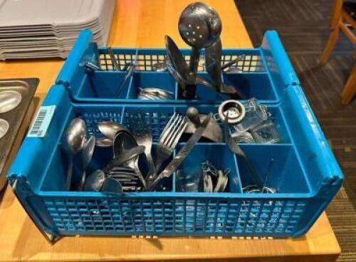 DESCRIPTION: (2) SILVERWARE BINS WITH ASSORTED UTENSILS LOCATION: MAIN DINING QTY: 1