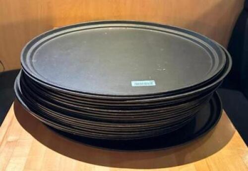 DESCRIPTION: (19) OVAL SERVING TRAYS SIZE: 27" LOCATION: MAIN DINING QTY: 19