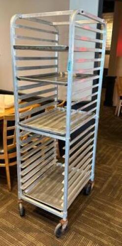 DESCRIPTION: ROLLABOUT ALUMINUM PAN RACK LOCATION: MAIN DINING QTY: 1