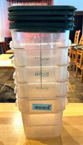 DESCRIPTION: (5) ASSORTED INGREDIENTS BINS WITH LIDS LOCATION: MAIN DINING QTY: 5