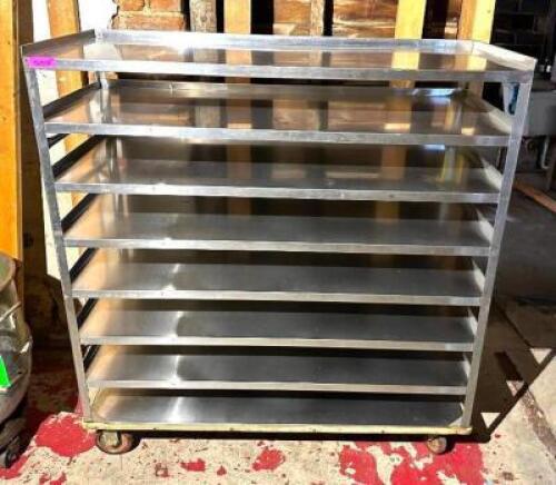 8-TIER STAINLESS RACK ON CASTERS