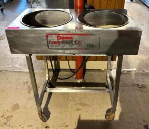 2-SECTION ELECTRIC FOOD/SOUP WARMER ON CASTERS