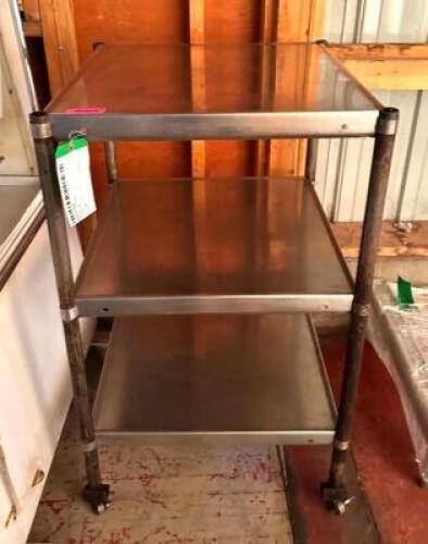 3-TIER STAINLESS RACK ON CASTERS