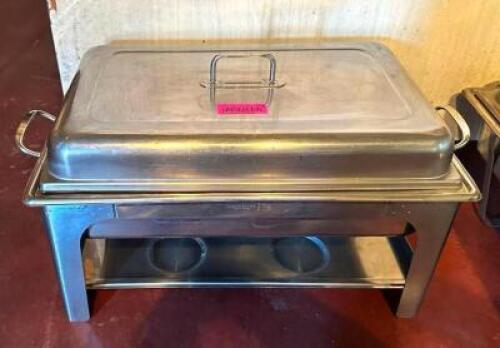 DESCRIPTION: CHAFING DISH WITH WATER PAN AND FOOD PAN WITH LID QTY: 1