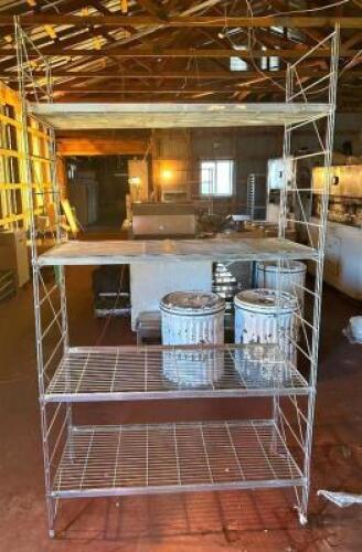 DESCRIPTION: 4-TIER WIRE SHELVING UNIT SIZE: 48"X20"X87" QTY: 1