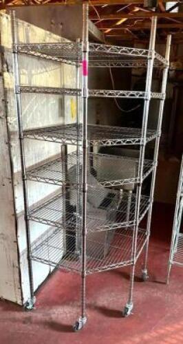 6-TIER WIRE SHELVING UNIT ON CASTERS