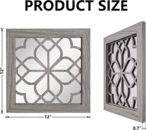 DESCRIPTION: (2) DECORATIVE GEOMETRIC METAL FRAME HANGING WALL MIRROR RETAIL$: $23.25 EA SIZE: 28" QTY: 2