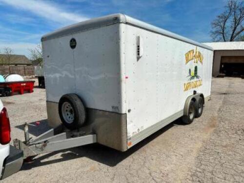 2014 Wells Cargo EW202 Trailer, VIN # 575200J20EH262490 SIZE: 20' x 90" W/ LED LIGHTS, REAR DOOR LIFT ASSIST, SIDE MAN DOOR. &nbsp;