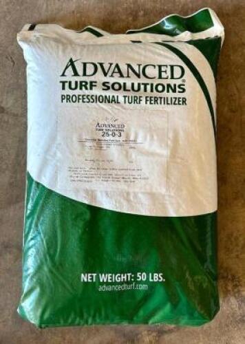DESCRIPTION: (5) ADVANCED TURF SOLUTIONS 25-0-3 GRANULAR BLENDED FERTILIZER WITH PSCU (50 LBS) BRAND/MODEL: ADVANCED TURF SOLUTIONS 25-0-3 INFORMATION