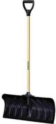 DESCRIPTION: (2) 24" POLY SNOW PUSHER W/ D-GRIP ON HARDWOOD SHAFT BRAND/MODEL: UNION TOOLS RETAIL$: $23.12 EACH LOCATION WAREHOUSE #1 MEZZANINE SIZE: