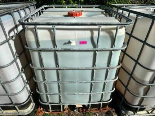 DESCRIPTION: 275 GALLON LIQUID SHIPPING TOTE W/ CAGE. W/ CONTENTS - BRINE ADDITIONAL INFORMATION WINNING BIDDER CANNOT DRAIN CONTENTS ON SITE. MIST RE