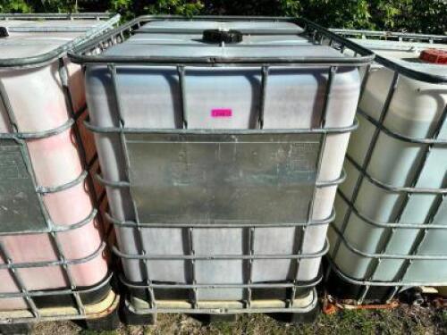 DESCRIPTION: 275 GALLON LIQUID SHIPPING TOTE W/ CAGE. - EMPTY LOCATION: BUILDING 2 / OUTSIDE QTY: 1