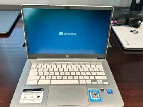 DESCRIPTION: CHROME BOOK OS LAPTOP BRAND / MODEL: CHROME BOOK ADDITIONAL INFORMATION W/ PASSWORD. NO CHARGING CORD LOCATION: OFFICE QTY: 1