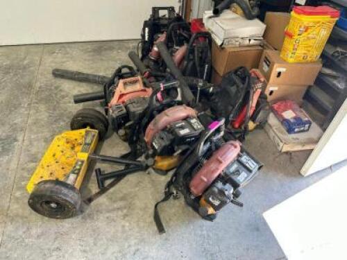 DESCRIPTION: (6) ASSORTED BACK PACK BLOWER - NOT WORKING ADDITIONAL INFORMATION SOLD FOR PARTS LOCATION: BUILDING 7 THIS LOT IS: ONE MONEY QTY: 1