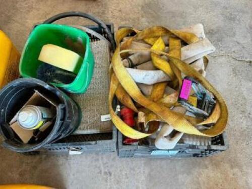 DESCRIPTION: (1) TOTE OF STRAPS AND (1) TOTE OF MISC. LOCATION: BUILDING 4 THIS LOT IS: ONE MONEY QTY: 1
