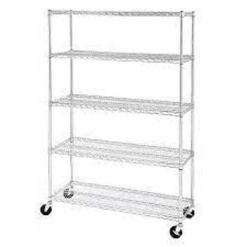 DESCRIPTION: (1) ULTRA DURABLE COMMERCIAL GRADE WIRE SHELVING WITH WHEELS BRAND/MODEL: SEVILLE #WEB562 INFORMATION: STEEL RETAIL$: $169.99 EA SIZE: 5