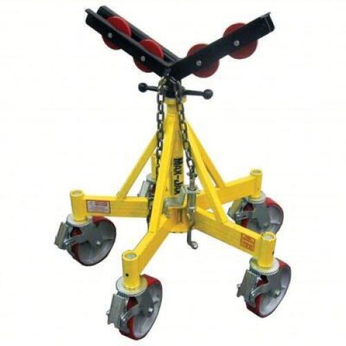 DESCRIPTION: (1) ROLLER HEAD PIPE STAND, ROLLER V HEAD BRAND/MODEL: SUMNER #19F640 INFORMATION: YELLOW RETAIL$: $727.73 EA SIZE: 2,500 LB MAX LOAD CAP