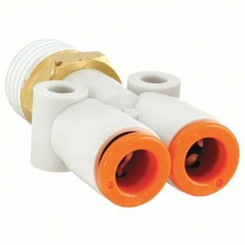 DESCRIPTION: (10) PBT, PUSH TO CONNECT FITTINGS BRAND/MODEL: WYE BRANCH #36W904 RETAIL$: $12.80 EA SIZE: PUSH-TO-CONNECT X NPT, FOR 1/2 IN X 1/2 IN TU