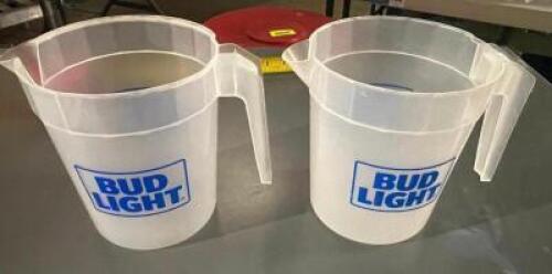 DESCRIPTION (1) LOT OF BUD LIGHT PLASTIC TABLE PITCHERS. THIS LOT IS ONE MONEY LOCATION BAY 7 QUANTITY 1