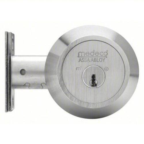 DESCRIPTION: (1) DEADBOLT BRAND/MODEL: MEDECO #48ZM64 INFORMATION: SATIN CHROME RETAIL$: $237.79 EA SIZE: SCHLAGE C, DIFFERENT, ANSI A156.36/UL LISTED