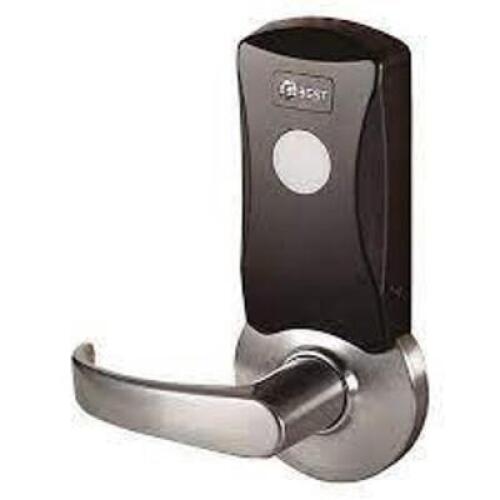DESCRIPTION: (1) DOOR LEVER LOCKSET BRAND/MODEL: BEST #49UW62 INFORMATION: BLACK WITH SATIN CHROME RETAIL$: $691.56 EA SIZE: 1, 9K LEVER, SATIN CHROME