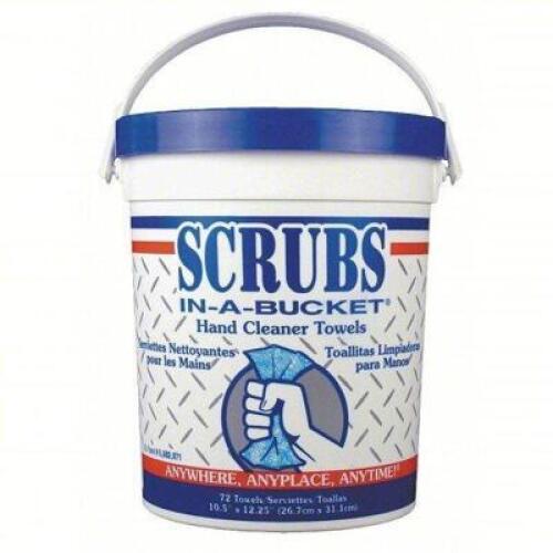 DESCRIPTION: (6) BUCKETS OF HAND CLEANER TOWELS BRAND/MODEL: SCRUBS IN A BUCKET INFORMATION: NO BOX/PACKAGING RETAIL$: $23.75 PER BUCKET SIZE: 10 IN X