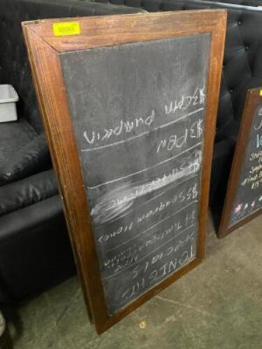 DESCRIPTION (3) 47" X 27" FRAMED CHALK BOARDS. THIS LOT IS SOLD BY THE PIECE. LOCATION BAY 7 QUANTITY 3