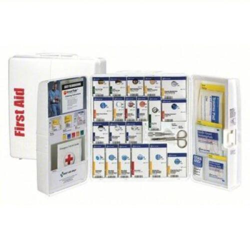 DESCRIPTION: (1) FIRST AID KIT BRAND/MODEL: PRODUCT NUMBER #488G74 INFORMATION: WHITE RETAIL$: $193.58 EA SIZE: INDUSTRIAL, 50 PEOPLE SERVED PER KIT,