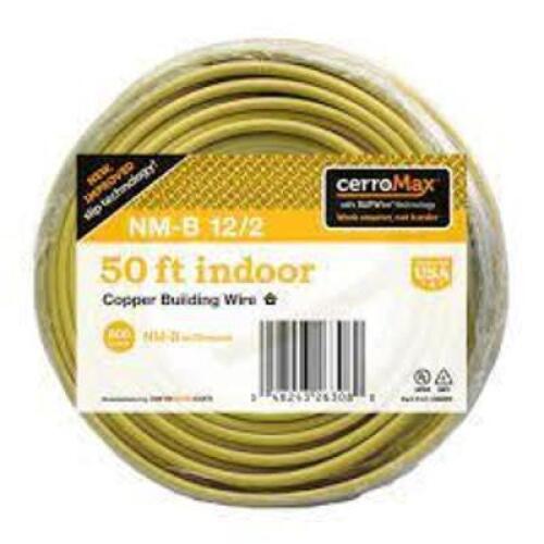 DESCRIPTION: (3) ROLLS OF INTERIOR COPPER BUILDING WIRE BRAND/MODEL: CERROMAX #147-1602BR INFORMATION: YELLOW RETAIL$: $77.65 EA SIZE: 50' QTY: 3
