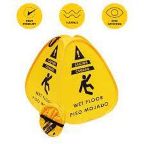 DESCRIPTION: (10) POP-UP WET FLOOR SIGNS BRAND/MODEL: WINDOWS101 INFORMATION: YELLOW RETAIL$: $128.20 TOTAL SIZE: SMALL TRIANGLE QTY: 10
